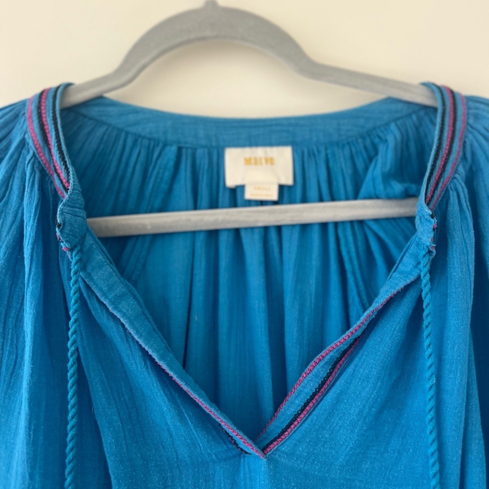 Maeve by Anthropologie Runaway Embroidered Peasant Top-S - Picture 7 of 9